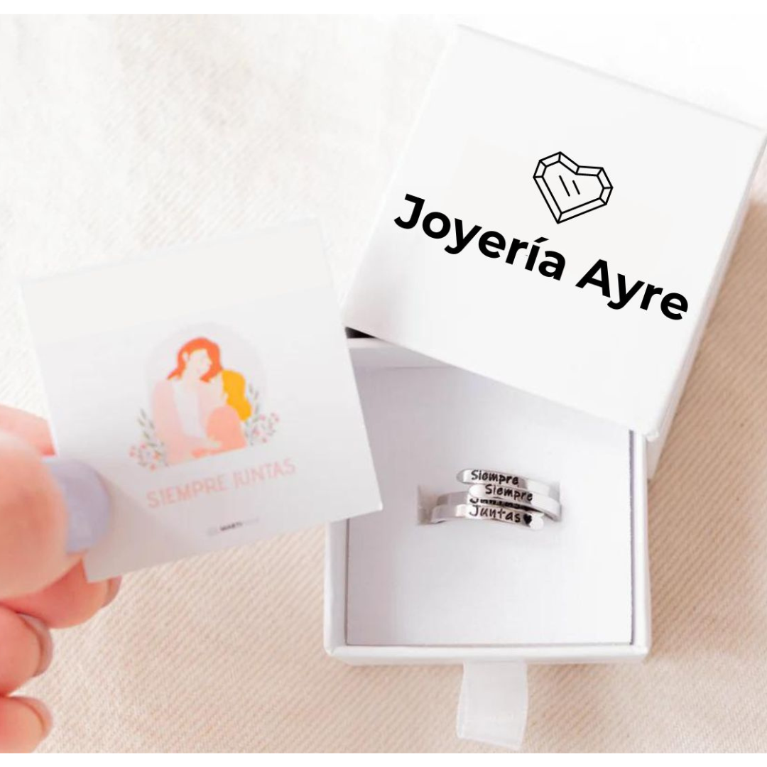 ANILLO “SIEMPRE JUNTAS” DE PLATA (2X1) + TARJETA DE REGALO
