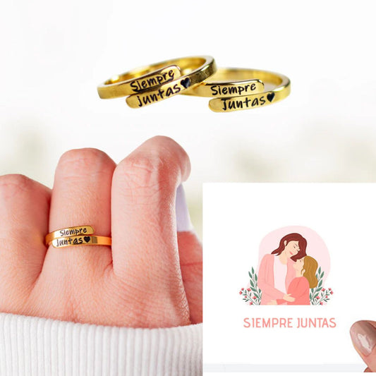 ANILLO “SIEMPRE JUNTAS” (2X1) + TARJETA DE REGALO (DORADOS)