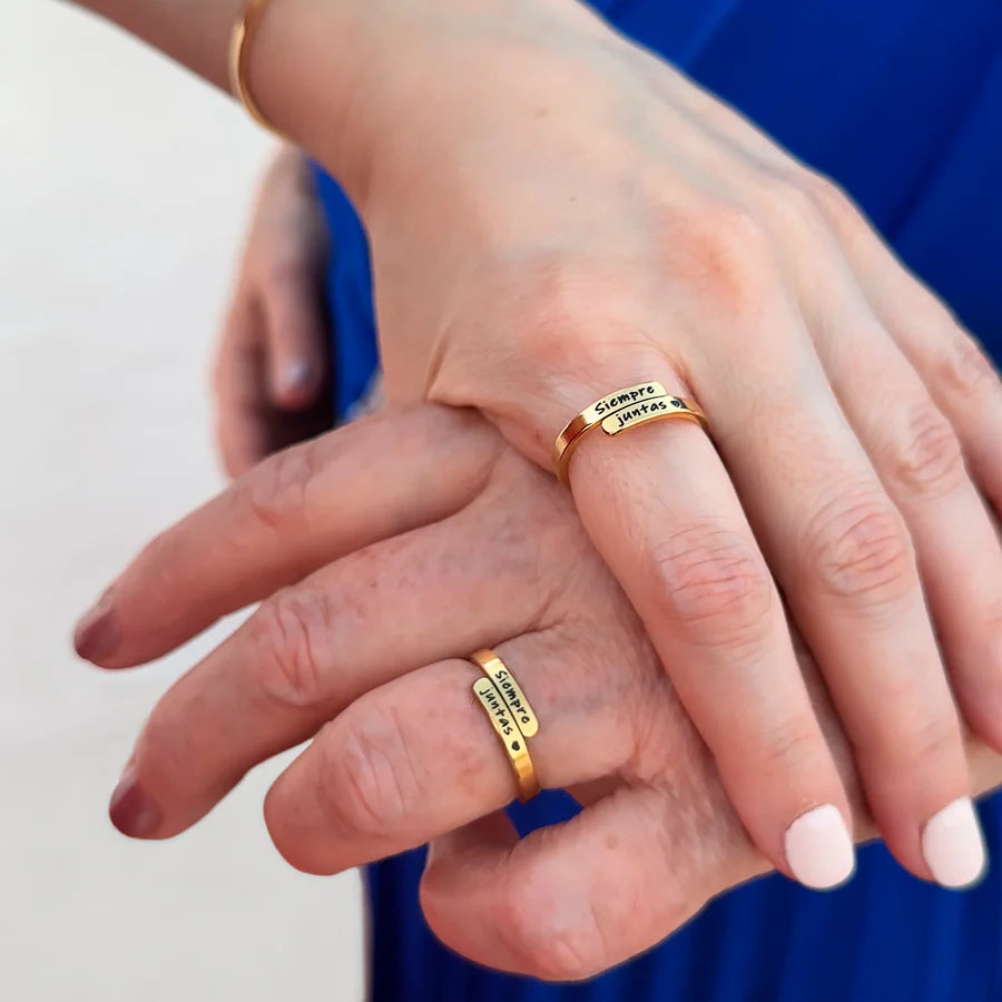 ANILLO “SIEMPRE JUNTAS” (2X1) + TARJETA DE REGALO (DORADOS)